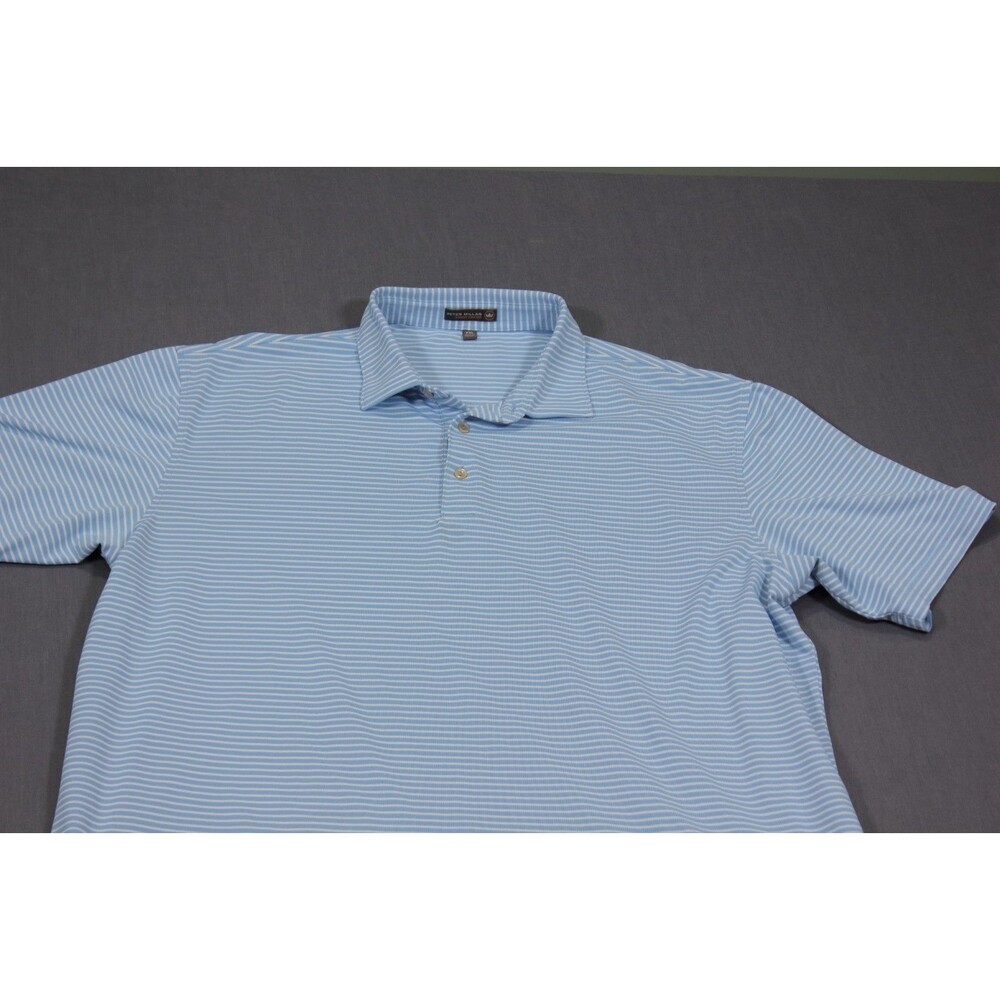 Peter Millar Polo Shirt Mens Blue White Striped Summer Comfort Golf Stretch XXL - Picture 2 of 10
